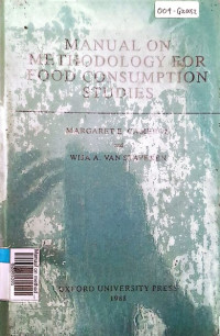 Manual on methodology for food consumtion studies