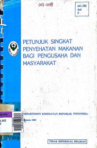 Petunjuk singkat penyehatan makanan bagi pengusaha dan masyarakat