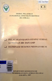 Modul pelatihan fungsional perawat puskesmas (klasikal) :