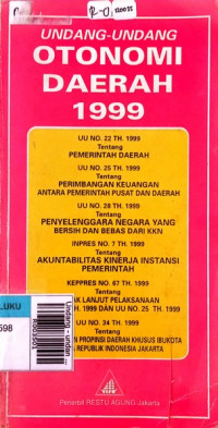 Undang - undang otonom daerah 1999